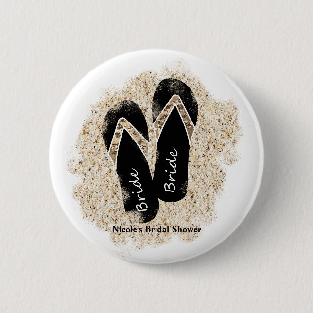 Badge Rond 5 Cm Sandales de mariée à semelle de lanière pour l'été (Devant)