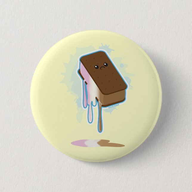 Badge Rond 5 Cm Sandwich à crème glacée (Devant)