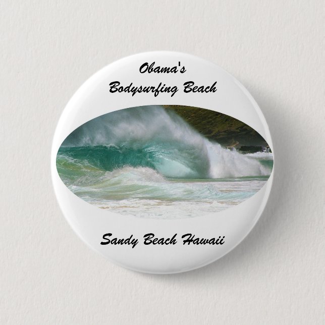 Badge Rond 5 Cm Sandy Beach Hawaii (Devant)