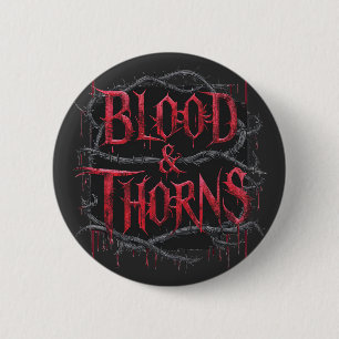 Badge Rond 5 Cm Sang et épines Conception gothique - Sombre et Edg