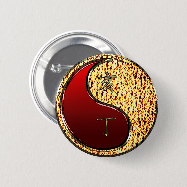 Badge Rond 5 Cm Sanglier de Feu (Devant & derrière)