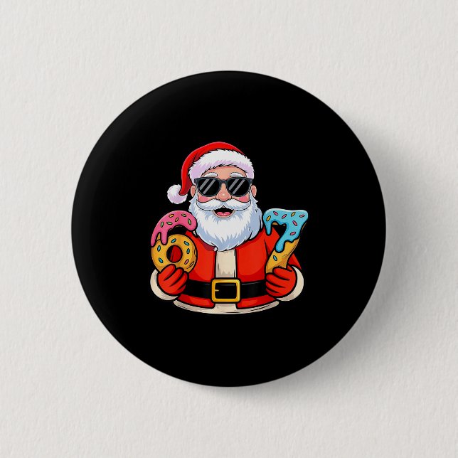 Badge Rond 5 Cm Santa 67 Ice Cream Drip Christmas  (Devant)