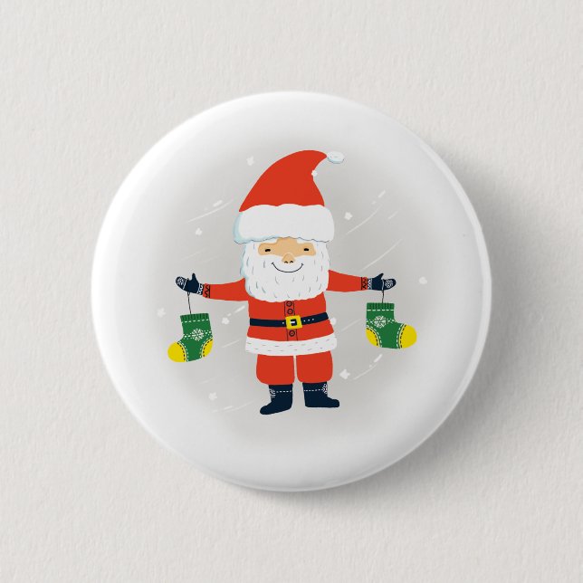 Badge Rond 5 Cm Santa Claus (Devant)
