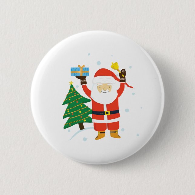 Badge Rond 5 Cm Santa Claus (Devant)