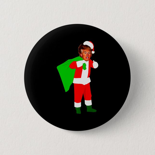 Badge Rond 5 Cm Santa Claus Donald Trump Funny Christma Ugly Xmas  (Devant)