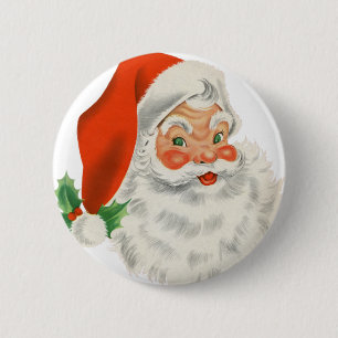 Badge Rond 5 Cm Santa Claus rétro vintage