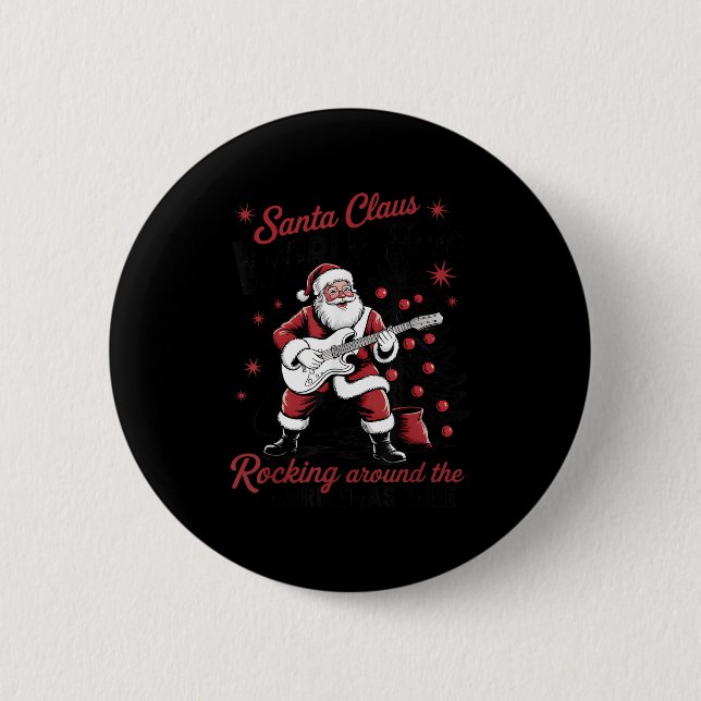 Badge Rond 5 Cm Santa Claus World Tour Rocking Around The Christma (Devant)