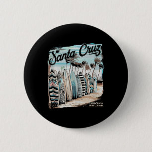 Badge Rond 5 Cm Santa Cruz Hommes Femmes Californie Rétro Coucher