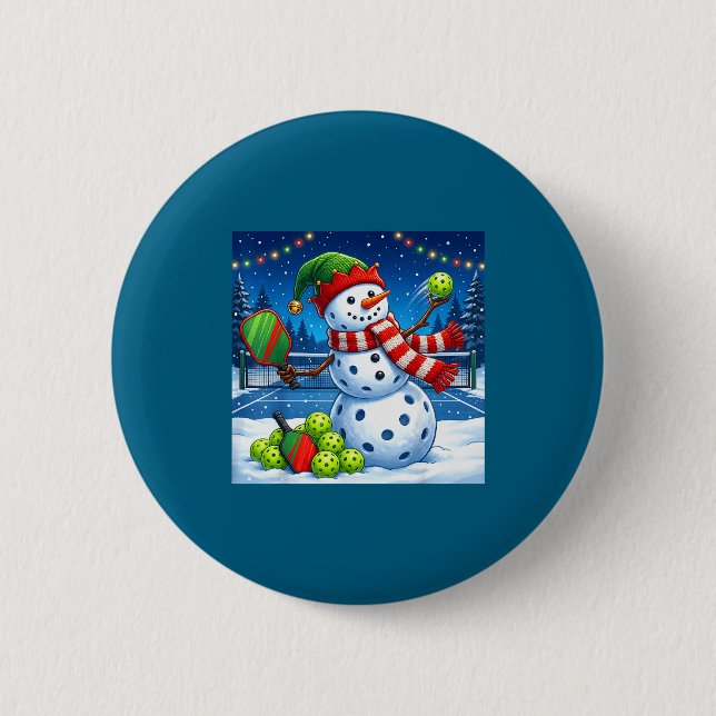 Badge Rond 5 Cm Santa Hat Snowman Xmas Funny Ckleball Christmas  (Devant)