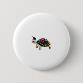 Badge Rond 5 Cm Santa Hat Tortoise - Vintage Sea Turtle Xmas Ugly 