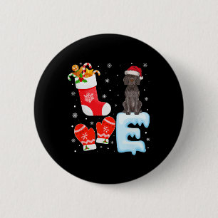 Badge Rond 5 Cm Santa Hat Xmas Stocker Allemand Pointeur à cheveux
