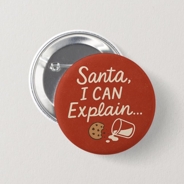 Badge Rond 5 Cm Santa, I Can Explain Funny Christmas Quote (Devant & derrière)