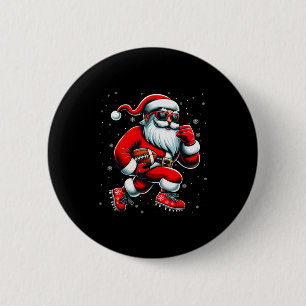 Badge Rond 5 Cm Santa Jouant au Football Hommes Garçons Football d