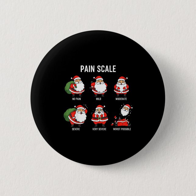 Badge Rond 5 Cm Santa Pain Scale Funny Christmas Design For Nurse  (Devant)