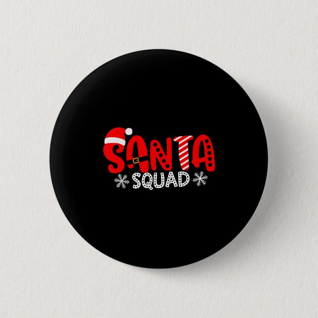 Badge Rond 5 Cm Santa Squad Christmas Team Santa Crew Family Match (Devant)
