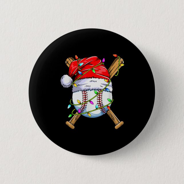 Badge Rond 5 Cm Santa Srts Design For Men Boys Christmas Baseball  (Devant)