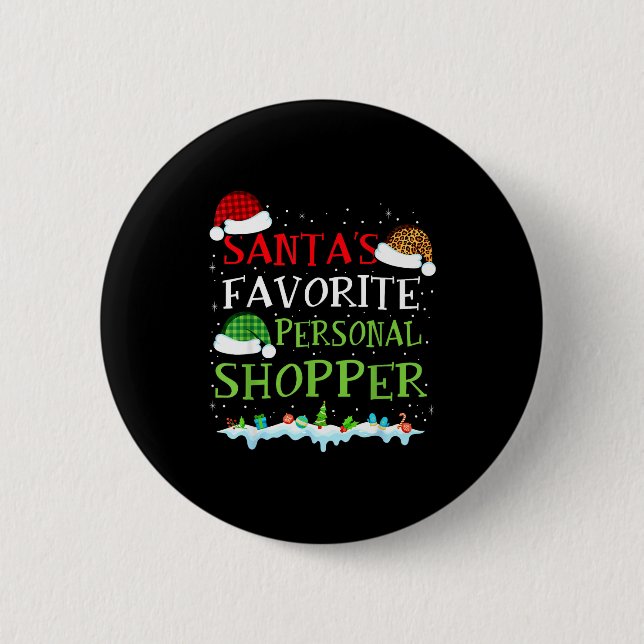 Badge Rond 5 Cm Santa's Favorite Shopper Fun Christmas Consultant  (Devant)