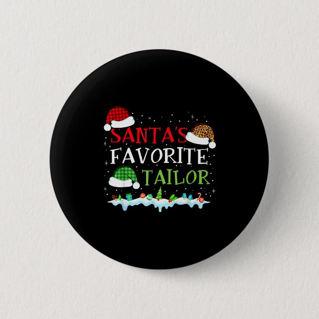 Badge Rond 5 Cm Santa's Favorite Tailor Fun Christmas Alterations  (Devant)