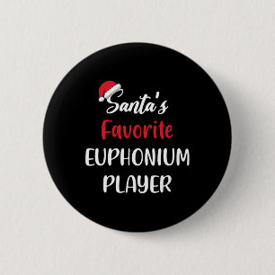 Badge Rond 5 Cm Santas Joueur Euphonium préféré Cadeau Noël eu