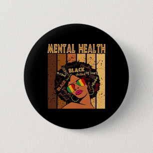 Badge Rond 5 Cm Santé Afro-Africain-Américain Mois de l'histoire d