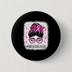 Badge Rond 5 Cm Santé En Octobre Nous Portons Rose Femmes Cancer D