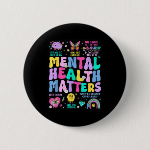 Badge Rond 5 Cm Santé mentale cerveau humain maladie sensibilisati