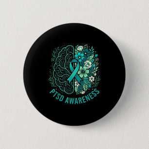 Badge Rond 5 Cm Santé mentale ptsd sensibilisation cerveau et flor