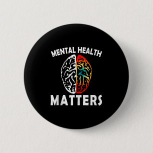 Badge Rond 5 Cm Santé Mentale S Cerveau Humain Sensibilisation à l