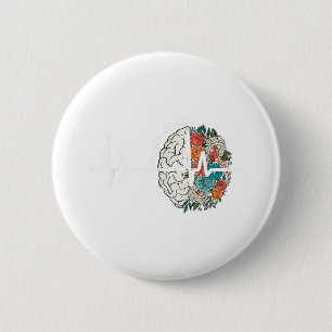 Badge Rond 5 Cm Santé mentale S Maladie cérébrale humaine Sensibil