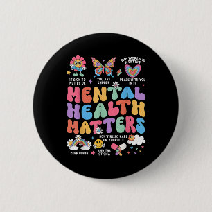 Badge Rond 5 Cm Santé mentale S Maladie cérébrale humaine Sensibil
