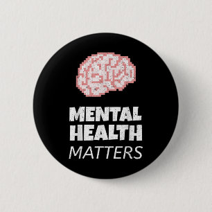 Badge Rond 5 Cm Santé mentale S Sensibilisation Cerveau humain San