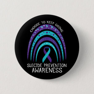 Badge Rond 5 Cm Santé mentale Sensibilisation au suicide Arc-en-ci