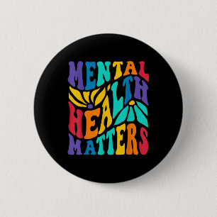 Badge Rond 5 Cm Santé mentale super S Maladie cérébrale humaine Se