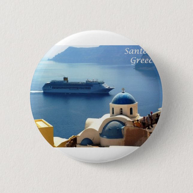 Badge Rond 5 Cm Santorini_Oia (Devant)