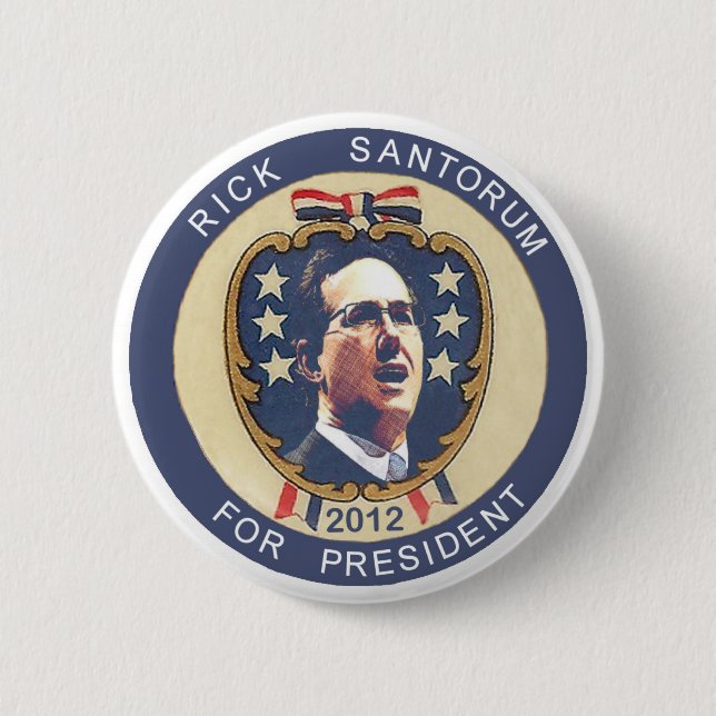 Badge Rond 5 Cm Santorum 2012 rétros conceptions (Devant)