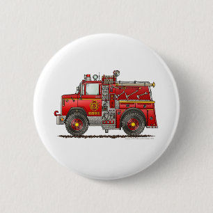 Badge Rond 5 Cm Sapeur-pompier de camion de pompiers de délivranc