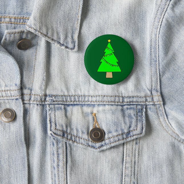 Badge Rond 5 Cm Sapin de Noël (En situation)