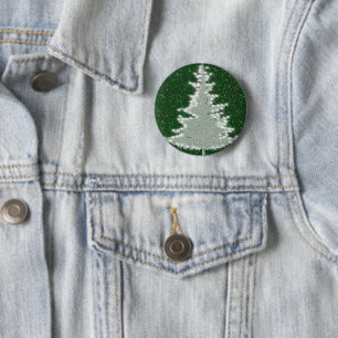 Badge Rond 5 Cm Sapin de Noël Enchanted Winter Glow