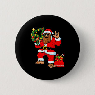 Badge Rond 5 Cm Sapin de Noël Santa Bigfoot Sasquatch 67 Six Sept