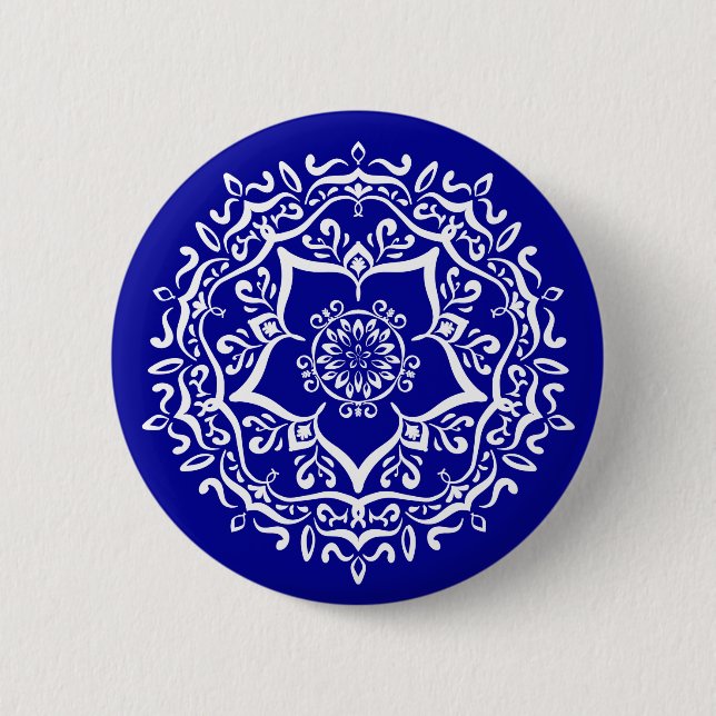 Badge Rond 5 Cm Sapphire Mandala (Devant)