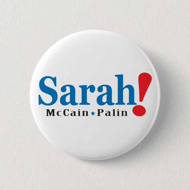 Badge Rond 5 Cm Sarah ! goupille (Devant)