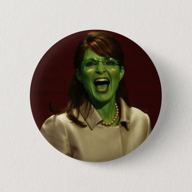 Badge Rond 5 Cm Sarah Palin la sorcière (Devant)