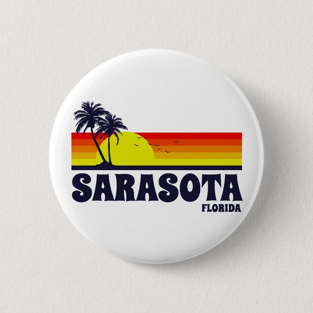 Badge Rond 5 Cm Sarasota la Floride (Devant)