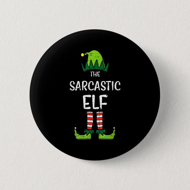 Badge Rond 5 Cm Sarcastic Elf Xmas Matching Christmas For Family M (Devant)