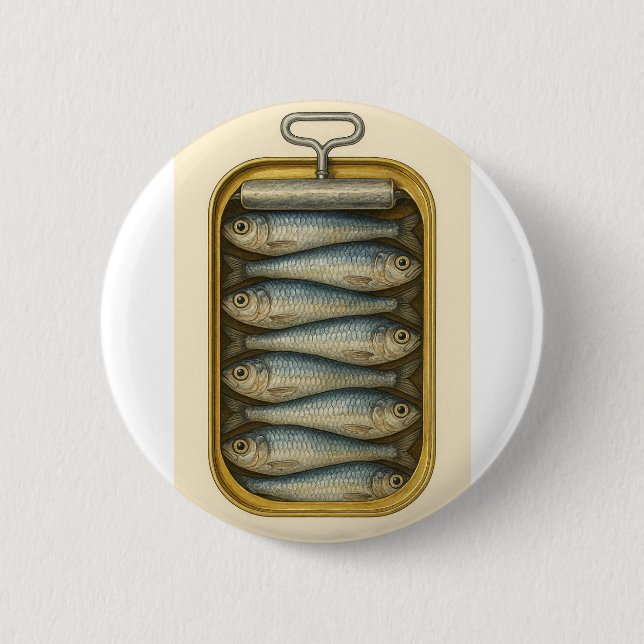 Badge Rond 5 Cm Sardine Chic par ej gold — (Devant)