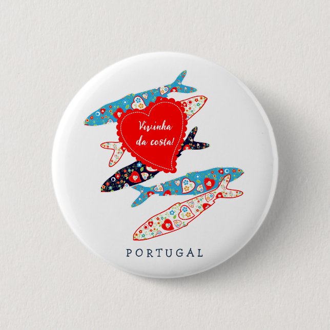 Badge Rond 5 Cm Sardines portugaises (Devant)