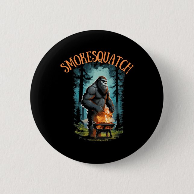 Badge Rond 5 Cm Sasquatch Grill Bigfoot Pitmaster Grill Bbq Smo (Devant)