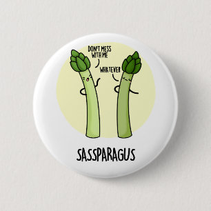 Badge Rond 5 Cm Sassparagus Funny Asparagus Vegetable Pun
