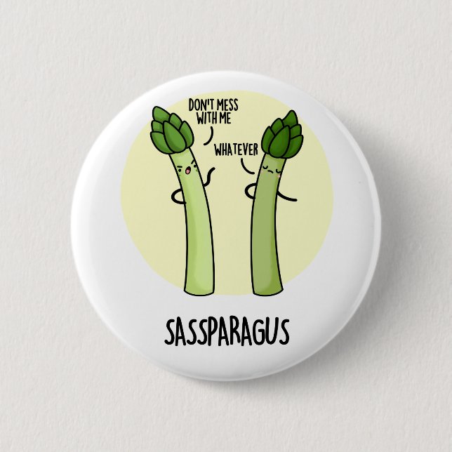 Badge Rond 5 Cm Sassparagus Funny Asparagus Vegetable Pun (Devant)