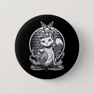 Badge Rond 5 Cm Satan Cat Fortune Teller Witchy Goth Kitten